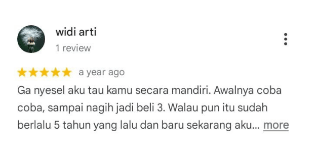 Ulasan pelanggan Esgotado pertama